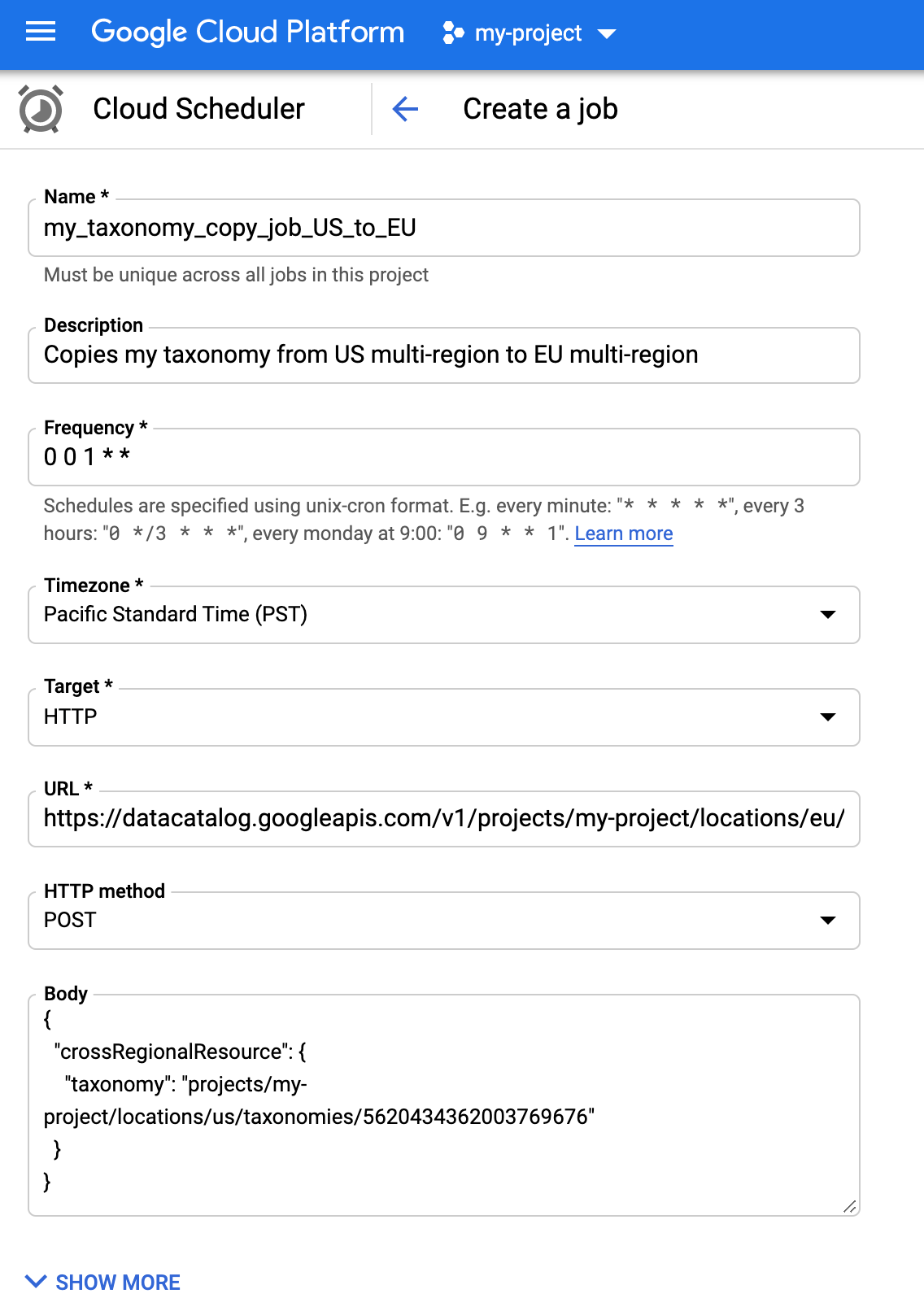 Create a scheduler job part 2