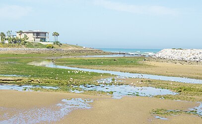 Bouznika River mouth on the Atlantic Ocean (North Africa)