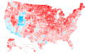 County swing from 2012 to 2016