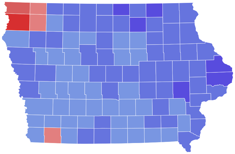 Iowa Senate Election Results by County, 2008