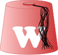 Red fez white W black tassel.svg