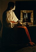 part of: Paintings of penitent Magdalene by La Tour 