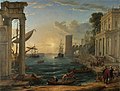 Pendant painting: Seaport with the Embarkation of the Queen of Sheba