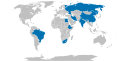 Map with Antarctica of BRICS members