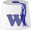 White fez blue purple W.svg