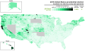Results by county, shaded according to percentage of the vote for Stein