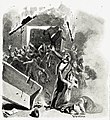 A. Bloch's artistic impression 1897 of the Grue Church fire in Norway 1822