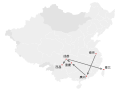 Map of The ROC government’s retreat route (zh-hant)