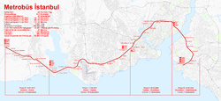 Metrobüs route map