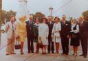 Pictured outside Buckingham Palace in 1974, from left to right, are John and Carol Mitchell, Terry and Vera Scanlon, Wall and Ida Brown, Barry and Joyce Timmins and Ron and Pat Tindle.