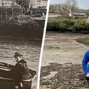 The photo of Beatrix Potter and Barry West with his granddaughter in the same location