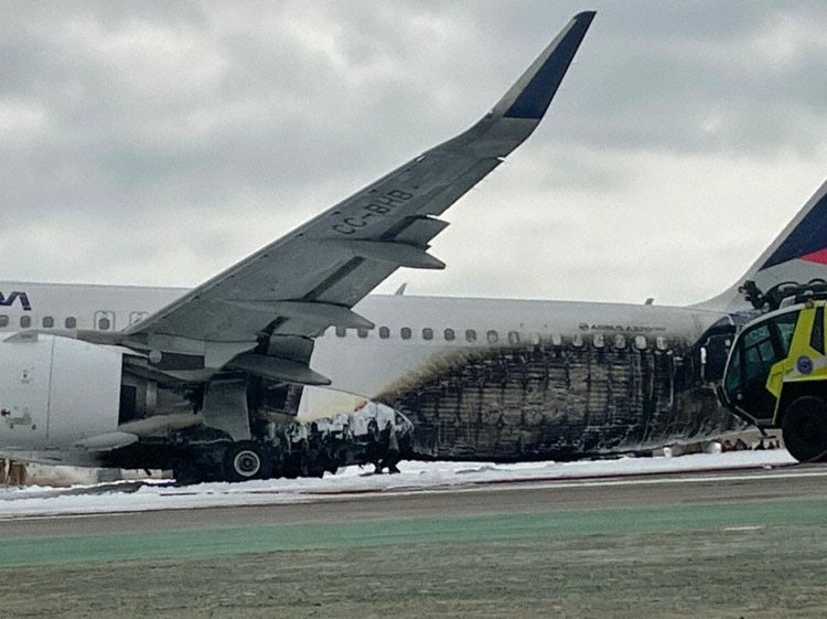 The aircraft after the fire was put out