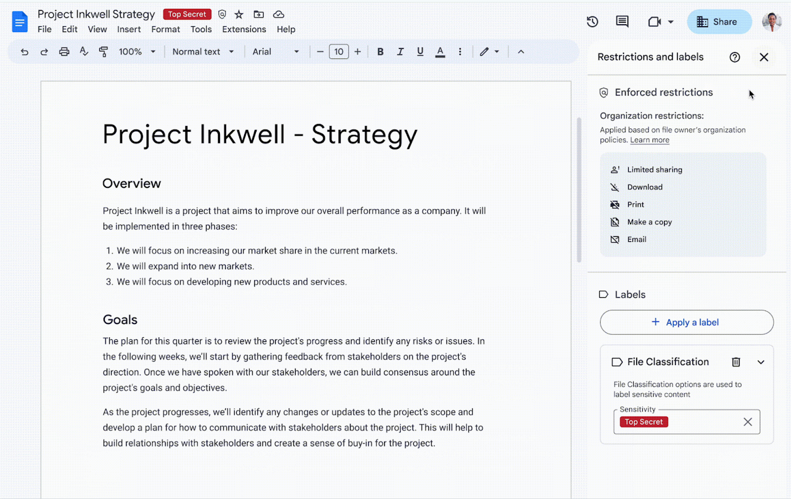 Policy Visualization across Google Docs, Sheets, Slides and Drive