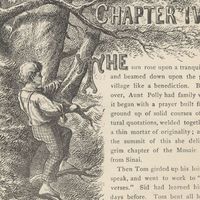 Chapter 4 pg 42 - Chapter header of The Adventures of Tom Sawyer by Mark Twain. Published in 1884 by The American Publishing Company