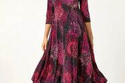 roman floral midi dress