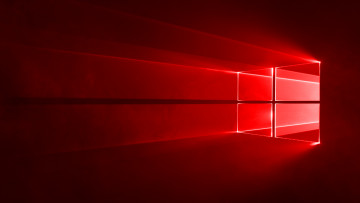 The Windows 10 wallpaper with red filter