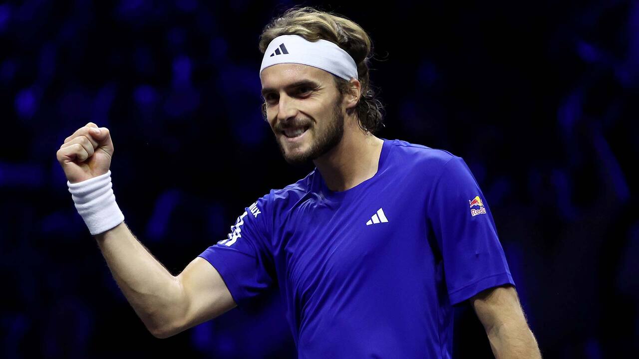 Highlights: Tsitsipas eases to Team Europe's first point at Laver Cup