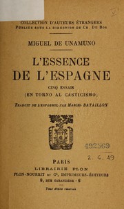 Cover of: L'essence de l'Espagne: cinq essais (en torno al casticismo)