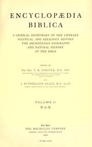 Cover of: Encyclopaedia Biblica by T. K. Cheyne