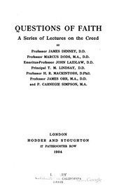 Cover of: Questions of faith: A Series Of Lectures On The Creed