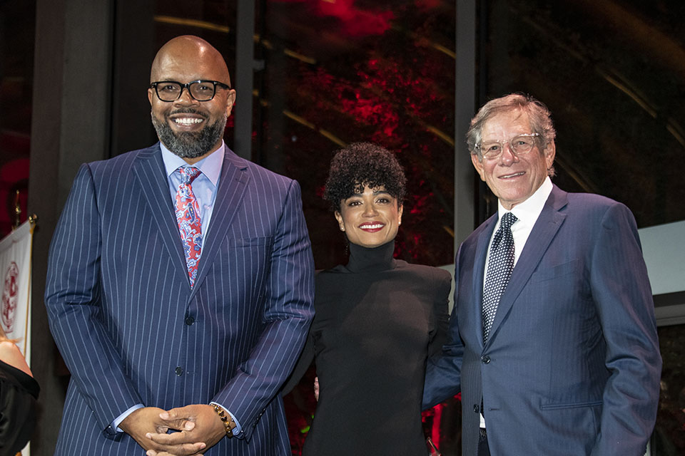 Keith Weaver, Lauren Ridloff and Fred Nigro standing together.