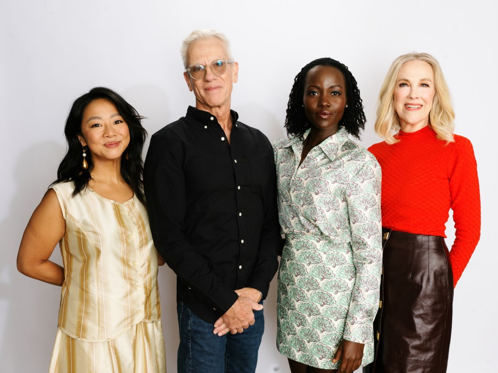 Stephanie Hsu, Chris Sanders, Lupita Nyong'o and Catherine O'Hara of “The Wild Robot” at the Deadline Studio held at the Bisha Hotel during the Toronto International Film Festival 2024 on September 9, 2024 in Toronto, Canada.