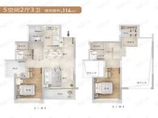 耀胜新世界广场|耀胜尊府建面约114㎡户型图