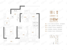 万科大都会B户型户型图