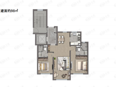 宝华·紫薇花园A户型98平户型图