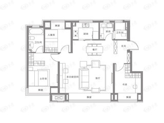 远洋塔河湾D户型户型图