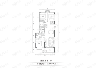 郑州融创御湖宸院C户型户型图