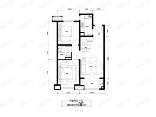 富力城玖院两居户型户型图