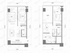 金茂国际公寓95平户型户型图