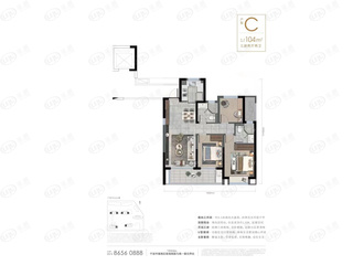 绿城锦上月鸣C户型户型图