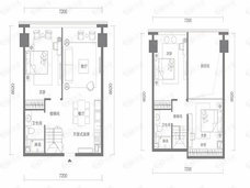 金茂国际公寓82平户型户型图