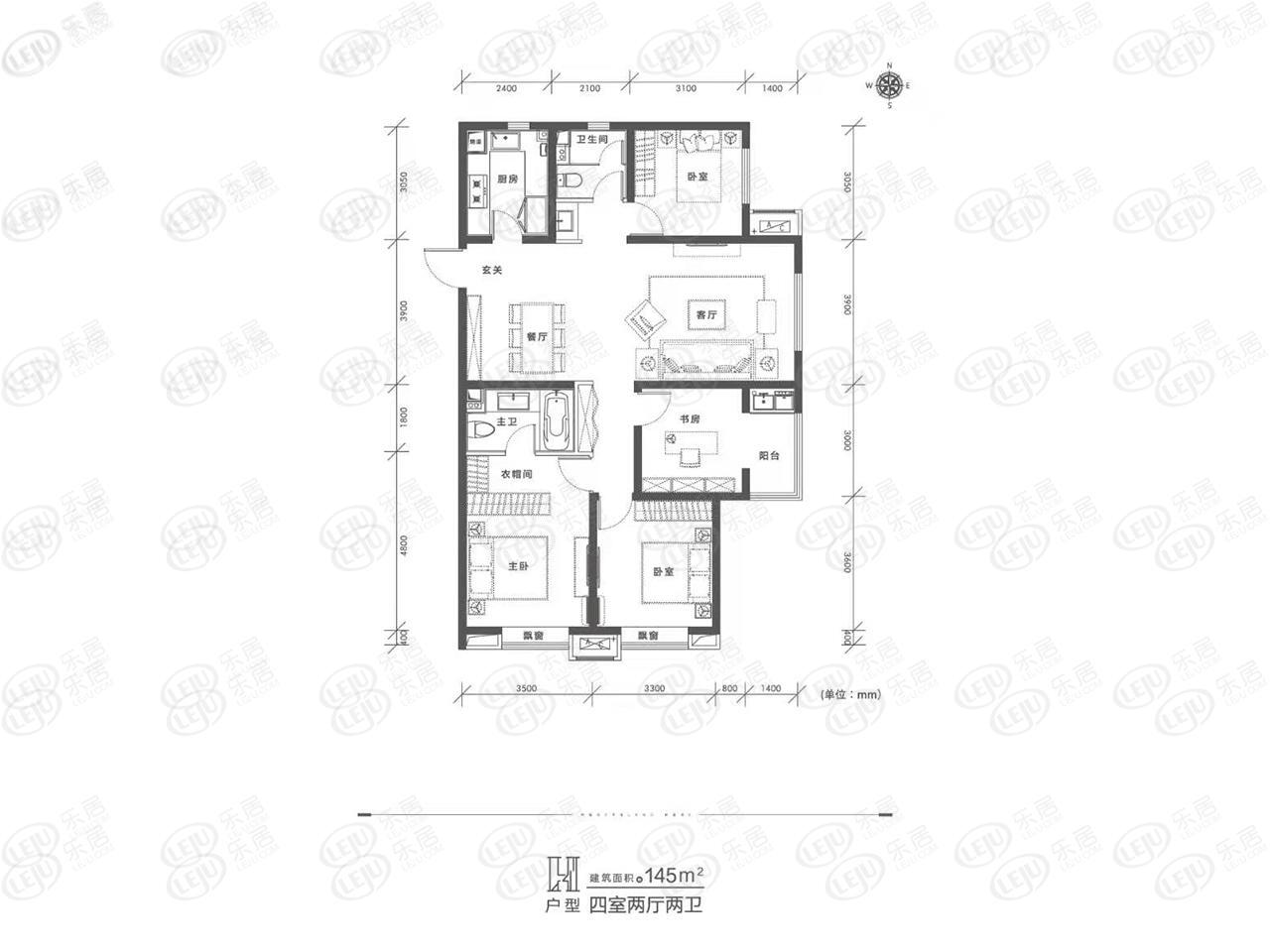 晋源当代城ΜΟΜΛ二期户型图公布 145㎡约12000元/㎡