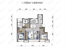 保利朗阅3室2厅2卫户型图