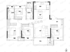 保利天阜锦上小高层128平米户型户型图