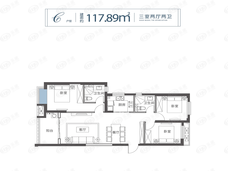 顶琇国际城·星耀3室2厅2卫户型图