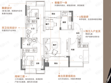 锦天天悦华府3室2厅2卫户型图