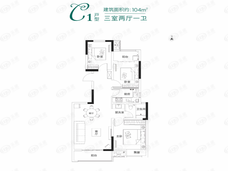 正商生态城3室2厅1卫户型图