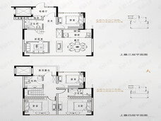 琼华美墅130㎡上叠户型图户型图