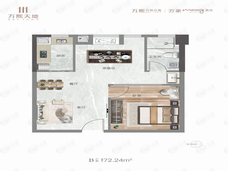 正商万熙天地1室1厅1卫户型图