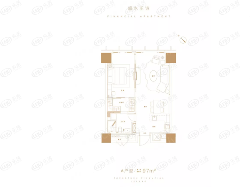 最全户型一览！金水郑州金融岛一居室约30000元/㎡