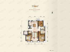 翡翠公园118㎡户型户型图