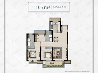 保利瑧誉105㎡户型户型图