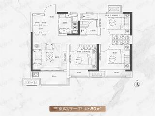 郑州融创御湖宸院89㎡户型户型图