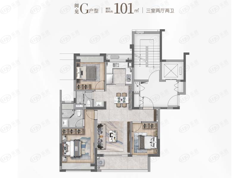 松江华发海上都荟户型图公布 90~101㎡约50000元/㎡