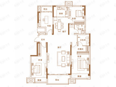 路劲九郡建面约144㎡户型户型图