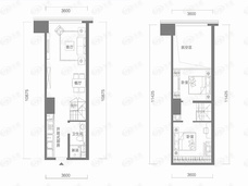 金茂国际公寓51平户型户型图